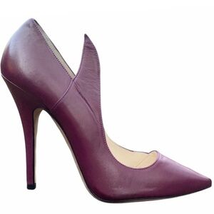 NWOB Tori Soudan purple eggplant leather pumps shoes 39